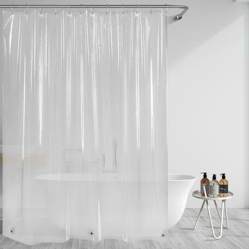 Vista 2 de Home Must Haves Cortina de ducha de PVC impermeable (70 x 72 pulgadas) (transparente)