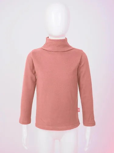 Vista 4 de TiaoBug Camiseta básica de cuello alto de color sólido para bebés, niños y niñas, camiseta térmica de manga larga con cuello alto falso de algodón