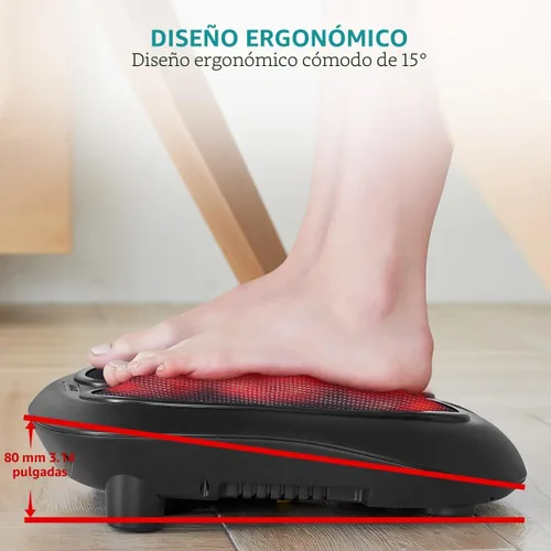 Vista 7 de Nekteck Masajeador de pies con calor, Máquina masajeadora de pies eléctrica Shiatsu con calor y amasado para neuropatía, fascitis plantar, masaje