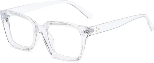 Vista 15 de EYLRIM Classic Thick Square Frame Clear Lens Glasses for Women Men A93 Verde tortuga