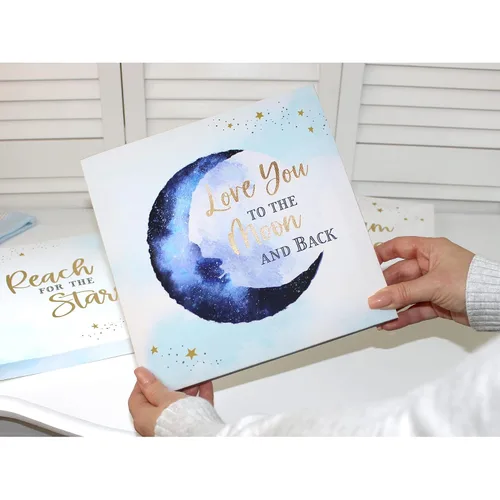 Vista 4 de Lillian Rose Juego de fotos en lienzo para cuarto de bebé Love You to the Moon and Back
