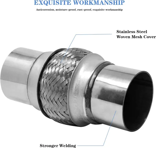 Vista 7 de RK7549 Tubo de escape flexible de acero inoxidable de uso resistente Universal 3" x 4" 8" OL de repuesto