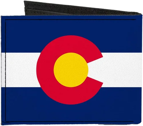 Vista 2 de Buckle-Down Billetera plegable de lona con bandera de Colorado