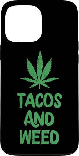 Vista 23 de Carcasa divertida para iPhone 16 Tacos y marihuana de marihuana envejecida