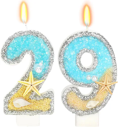 Vista 42 de Vela número 1 de estrella de mar de playa para decoración de pastel Plata