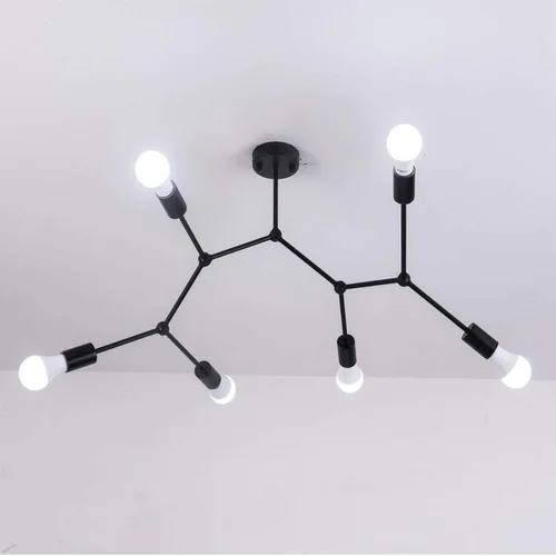 Vista 5 de Lámpara de techo moderna con múltiples cabezales, lámpara de techo LED, lámpara de techo retro industrial con personalidad compatible con luces