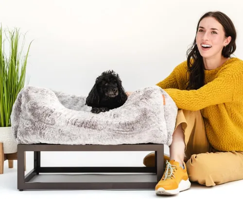 Vista 8 de FUZI Luxury Up - Cama elevada para perros para cachorros, cama elevada para mascotas para interiores y exteriores, a prueba de mordeduras