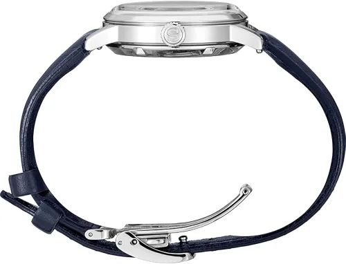 Vista 4 de SEIKO Presage Cocktail Time Reloj automático de cuero azul SRPF55 Azul