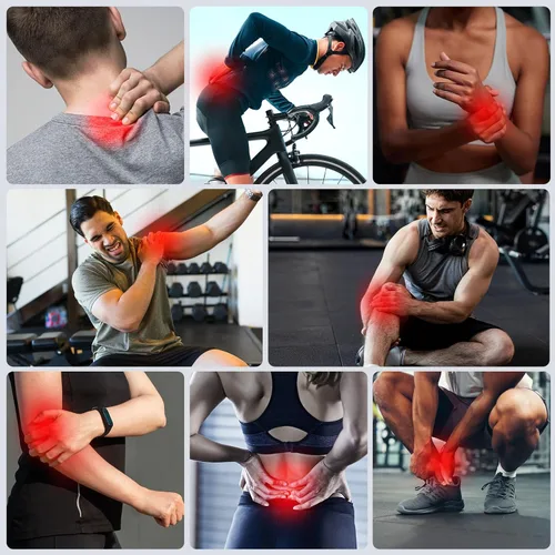 Vista 7 de NURSAL Unidad TENS Estimulador Muscular para Terapia de Alivio del Dolor, Máquina TENS de Doble Canal 3 en 1 con Estuche de Viaje EVA, 24 Modos