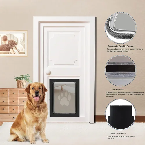 Vista 8 de CEESC Puerta Grande para Perros para Mascotas de Hasta 100 lb, Puerta para Mascotas Resistente a la Intemperie para Gatos y Perros, Duradera, Panel
