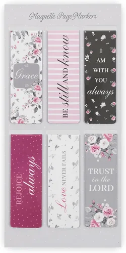 Vista 17 de Christian Art Gifts - Conjunto de marcapáginas magnéticos unisex con versículos bíblicos en blanco y negro Gospel Salvation, diseños inspiradores