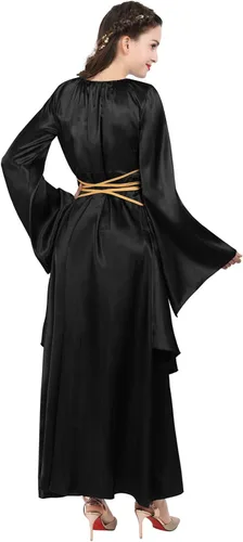 Vista 4 de Kranchungel - Vestidos renacentistas de estilo medieval/irlandés/campesino para mujer; disfraz de hada, para bailes