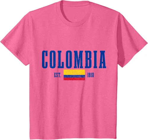 Vista 43 de Colombia Est. 1810 - Camiseta de Colombia Vintage, Negro, S