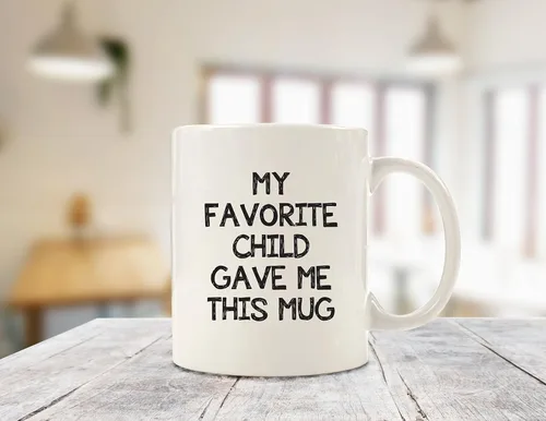 Vista 3 de My Favorite Child Gave Me This Funny Coffee Mug – Regalos para mamá y papá – Regalo de cumpleaños para mamá o papá de parte de hija, hijo, niños