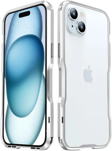 Vista 33 de Parachoques de aluminio compatibles con iPhone 12 Mini de 5.4 PULGADAS, estuche con marco metálico, parachoques delgado de diseño genial y Negro
