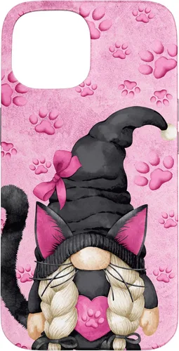 Vista 6 de Black Cat Halloween Gnome Decor Cute Pattern for Cat Mom Case for iPhone 17