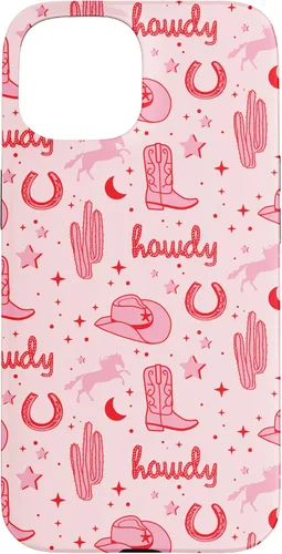 Vista 6 de Funda estética para iPhone 17, diseño de vaquera rosa pastel