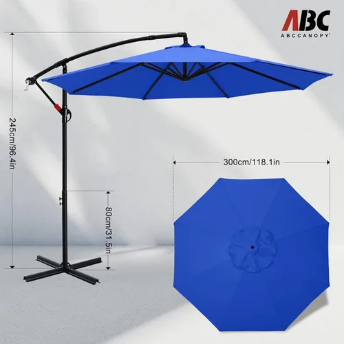 Vista 2 de ABCCANOPY - Sombrillas voladizas para terraza de 10 pies, color azul