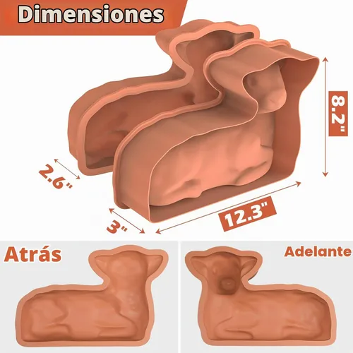 Vista 7 de Kamehame Molde para pastel de cordero, moldes de silicona 3D de cordero para hornear, molde de cordero de primavera para hornear Pascua