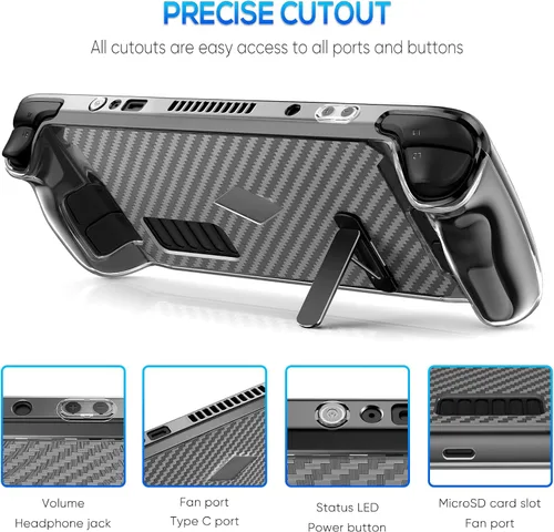 Vista 2 de GORIXER - Funda protectora de poliuretano termoplástico suave y transparente accesorios con soporte plegable ajustable y protector de pantalla