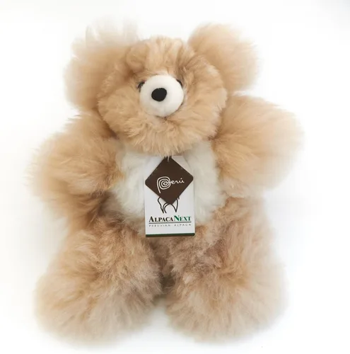 Vista 11 de Oso de Peluche de Alpaca Bebé Suave y Tierno - 9 pulgadas. Animal de Peluche de Alpaca Premium Hecho a Mano con Piel Auténtica de Alpaca. Lindo Oso