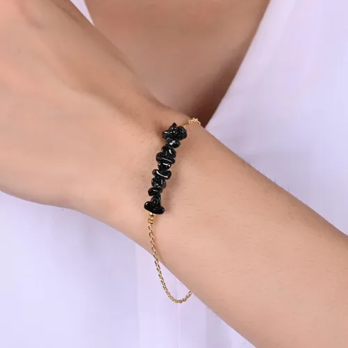 Vista 10 de Gempires Natural Chips Bar Bracelet, Energy Healing Crystals, Birthday, Gift for Her, Gemstone Jewelry 8 inch