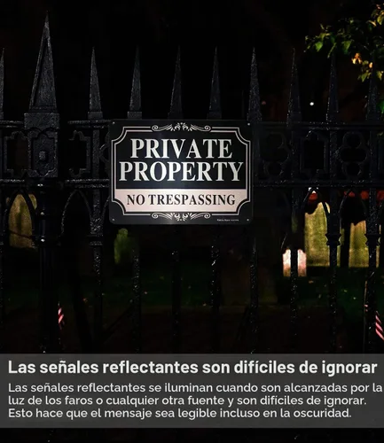 Vista 6 de Paquete de 2 letreros de metal de aluminio libre de óxido de 10 x 7 pulgadas, reflectante, resistente a la decoloración, protección UV, resistente a