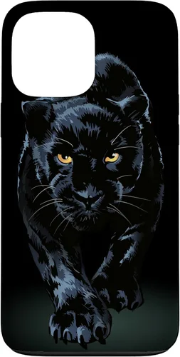 Vista 24 de iPhone 16 Black Panther Walking Toward Shadow - Estuche de regalo para amantes de los gatos salvajes