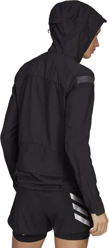 Vista 3 de adidas Marathon - Chaqueta translúcida para mujer, Negro