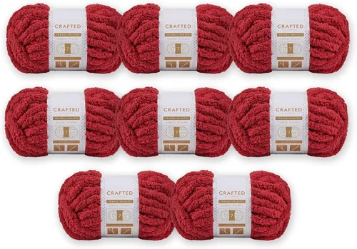 Vista 47 de Crafted By Catherine Hilo de Chenille Grueso - Paquete de 2 (8 oz / 227 g, 31.7 Yardas Cada Madeja), Beige, Calibre 7 Jumbo