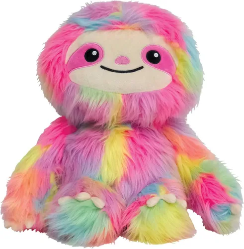 Vista 5 de iscream Rainbow Friends - Peluche de peluche de 10.5 pulgadas con purpurina y teñido anudado, unicornio acogedor con parte inferior pesada