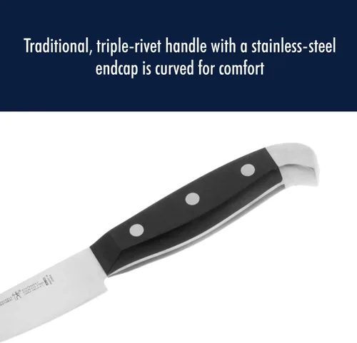 Vista 4 de HENCKELS Statement - Juego de 7 piezas de cuchillos afilados como una navaja con mango blanco, cuchillo de chef, cuchillo de pan, cuchillo