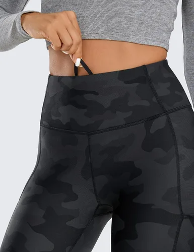 Vista 3 de CRZ YOGA Leggings térmicos con forro polar para mujer de 28 pulgadas, pantalones de senderismo cálidos de cintura alta con bolsillos, mallas