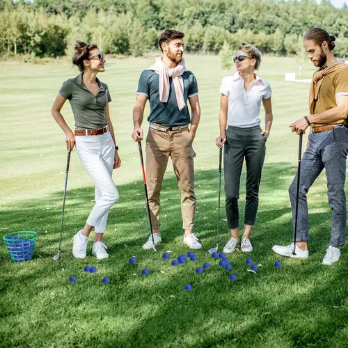 Vista 6 de Junkin 80 unidades de pelotas de golf de espuma, pelotas de goma para practicar, sensación y vuelo realistas, entrenamiento deportivo para golf