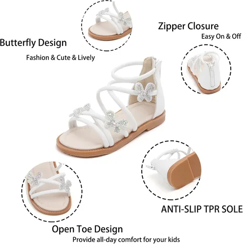 Vista 6 de Kiderence Sandalias para niñas pequeñas, zapatos de verano para niñas pequeñas