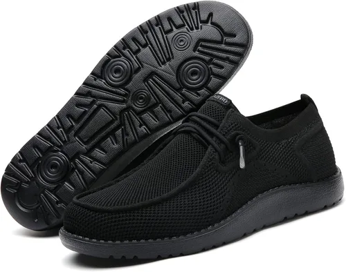Vista 2 de ITAZERO Zapatos anchos para hombre, zapatos anchos casuales para caminar para hombres grandes y altos, mocasines y zapatos sin cordones