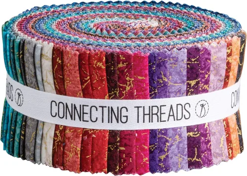 Vista 6 de Connecting Threads Blender Collection - Paquete de 40 tiras de tela de algodón precortadas de 2.5 pulgadas (tono cambray)