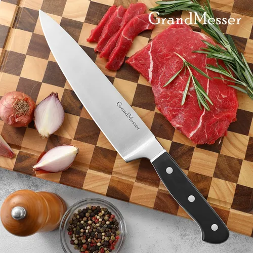 Vista 6 de Cuchillo de chef (8 pulgadas, acero japonés, AUS-8)