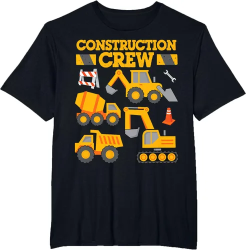 Vista 43 de Construction Crew Worker Excavator - Camiseta para niños y niñas Negro