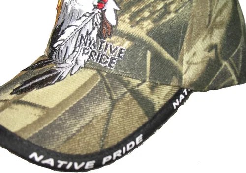Vista 2 de AES Gorra bordada de camuflaje con diseño de águila nativa india y orgullo nativo americano, Camo