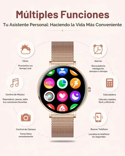 Vista 8 de Smart Watches for Women,1.32'' AMOLED Ultra-Thin Smart Watch with Bluetooth Make/Answer Call,Heart Rate/SpO2/Sleep Tracker,120+ Sport Modes IP68