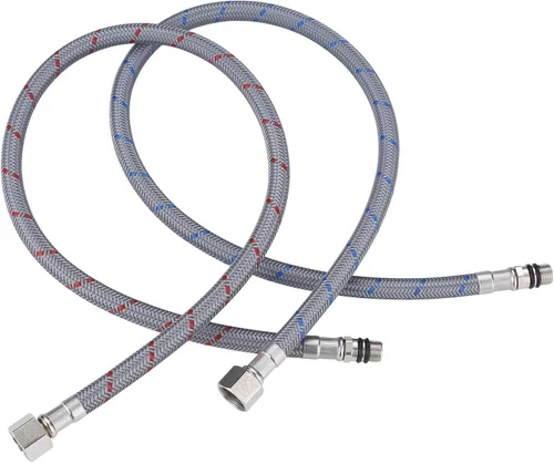 Vista 8 de Líneas de suministro de rosca de compresión hembra de 3/8 pulgadas × conector macho M10 1 par, manguera de grifo ARCORA de 16 pulgadas conecta