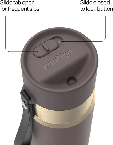 Vista 3 de Contigo Autoseal - Botella de agua de acero inoxidable con aislamiento al Terra Champagne
