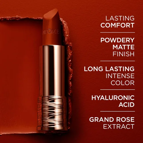 Vista 4 de Lancôme L'Absolu Rouge Drama - Lápiz labial mate, acabado mate atrevido, comodidad e hidratación duraderas