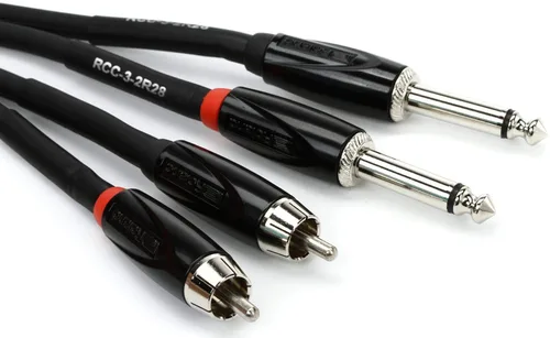 Vista 5 de Roland Cable de interconexión serie negro, doble de 1/4 pulgadas a 1/4 pulgadas, 10 pies