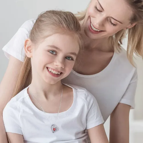 Vista 3 de Iefil Collar de plata de ley 925 con piedra natal, regalos inspiradores para mujeres, regalos de graduación para ella, ella creyó que podía así que