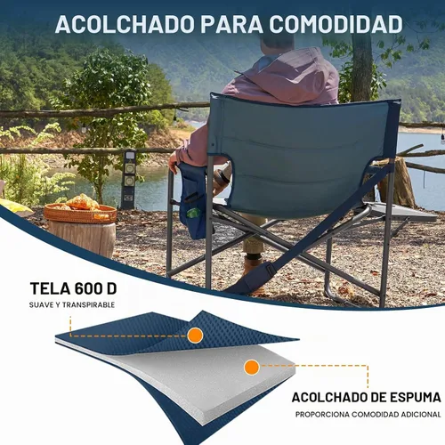 Vista 4 de TIMBER RIDGE Silla de directores extra ancha, sillas de camping plegables