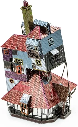 Vista 5 de Metal Earth Fascinations Harry Potter Burrow en color 3D Kit de modelo de metal