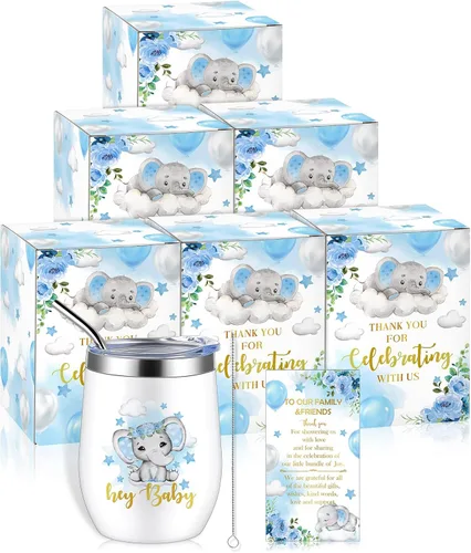 Vista 19 de Hoolerry Juego de 6 tazas para baby shower, vaso de acero inoxidable de 12