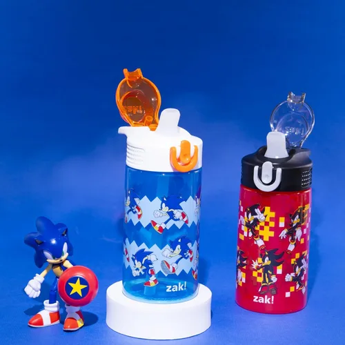 Vista 2 de Zak Designs Sonic Sage - Botella de agua para niños, 16 onzas Sonic & Shadow 2pk